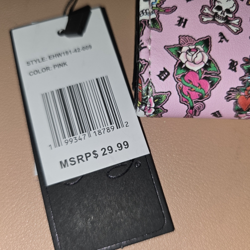 Ed Hardy NWT Pink Floral Wallet - Picture 2 of 6